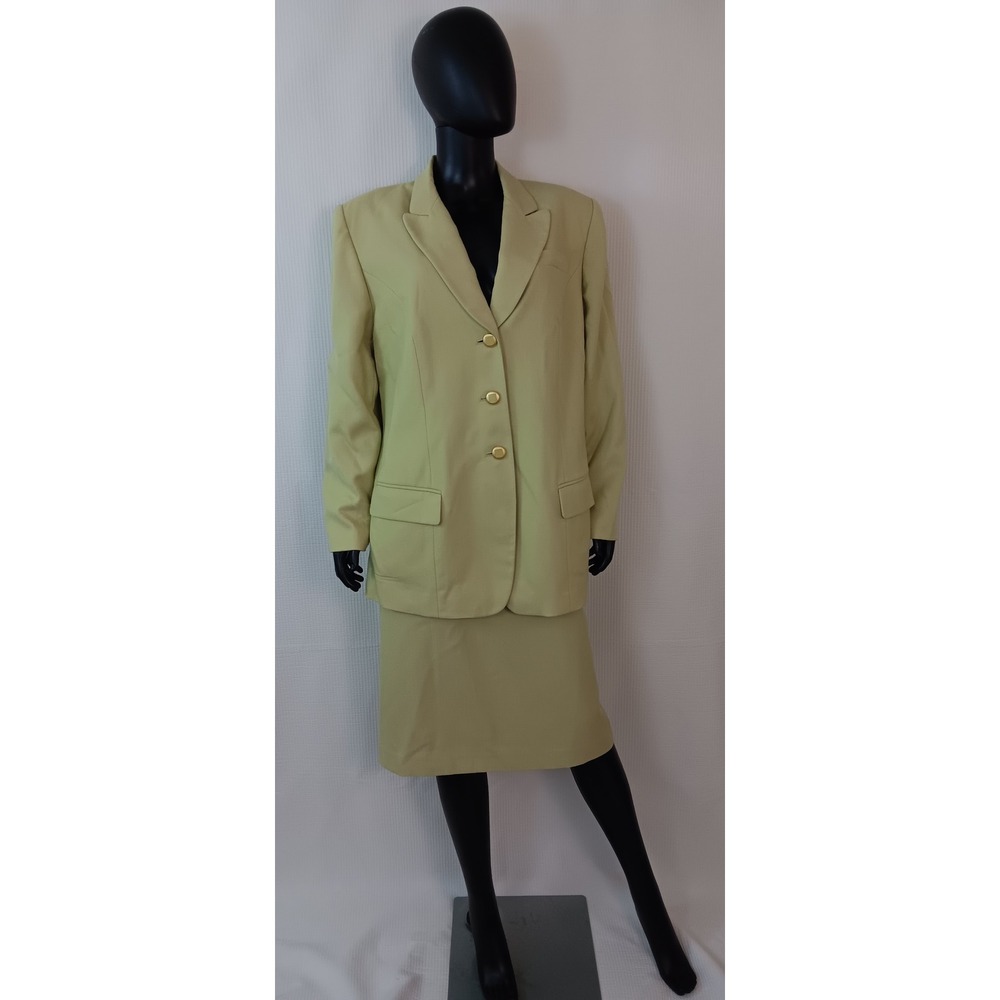 Amanda Smith II Womens Skirt Suit Size 16W Sage Green Blazer Pencil Skirt Set